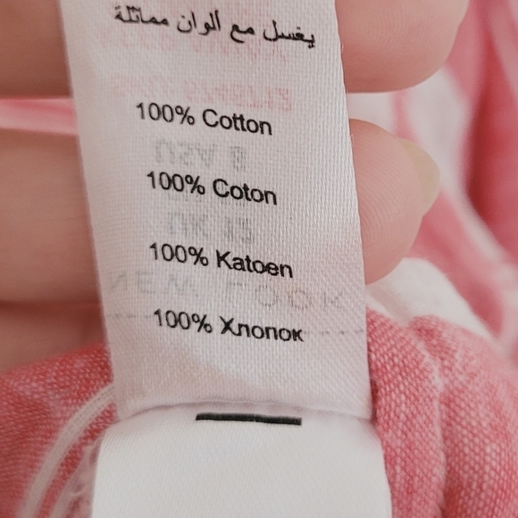 3/$25 New Look Soft Red & White Striped Cotton Tie- Front Shirt - Picture 7 of 8